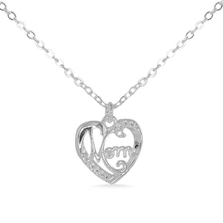Silver CZ Layered Mama Necklace
