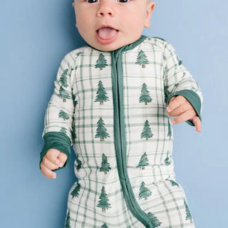 Evergreen Trees Baby Bamboo Sleeper Onesie