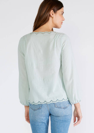 Dusty Sage Lace Top