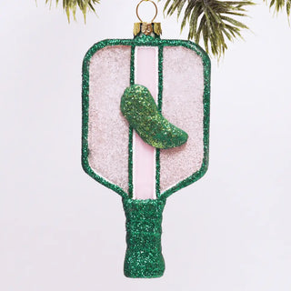 Pickleball Glass Sparkly Ornament