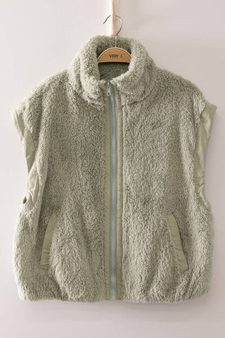 Sage Cozy Sherpa Vest