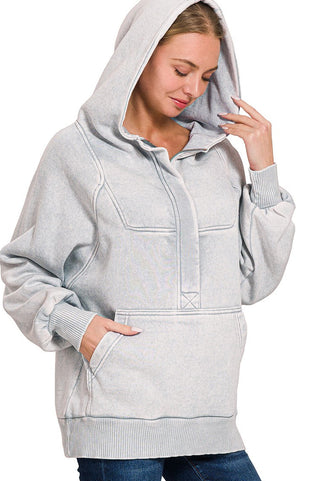 Acid Washed Zip Hoodie