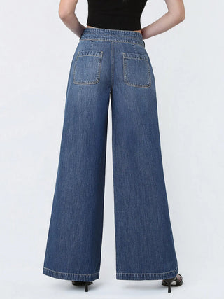 Dark Wash Super Tie Wide Jeans