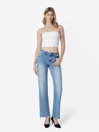 Vibrant Mid Rise Wide Leg Jeans
