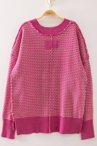 Two Tone V-Neck Sweater