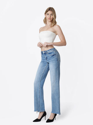 Vibrant Mid Rise Wide Leg Jeans