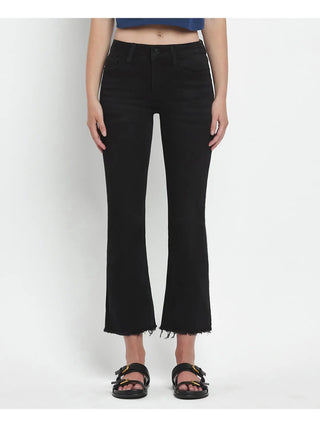 Black Mid Rise Flare Jeans