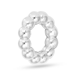 Silver Ribbed Thin Round Charm