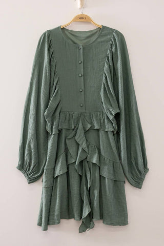 Sage Cascade Dress
