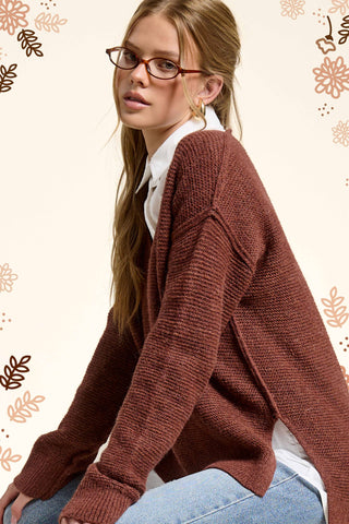 Marled V-Neck Sweater