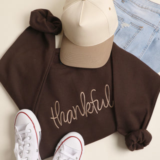 Thankful Embroidered Sweatshirt