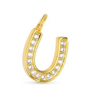 CZ Horseshoe Charm - Gold