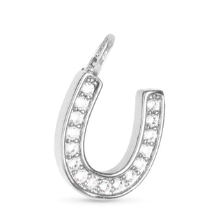 CZ Horseshoe Charm - Silver