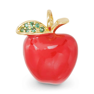 Gold Enamel Red Cherries Charm