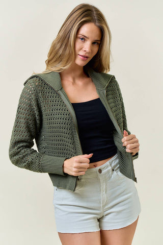 Forest Trail Zip Up Sweater