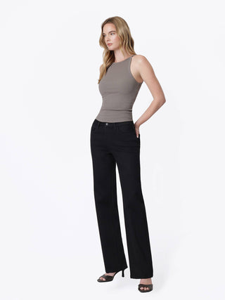 Black High Rise Wide Leg Jeans