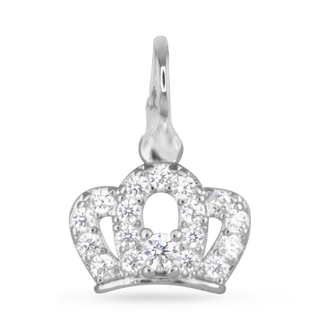 CZ Crown Charm - Silver