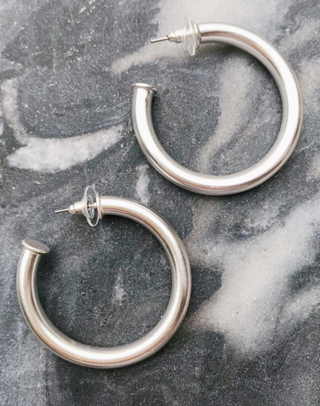 Silver Tube Hoops