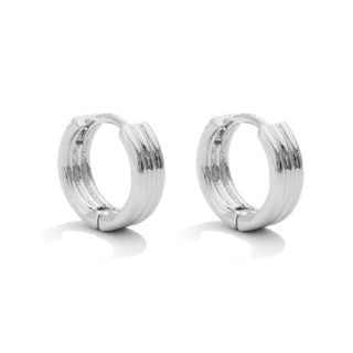 Silver Ripple Hoop Earrings