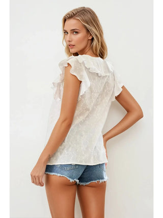 Whisper Lace Ruffle Blouse