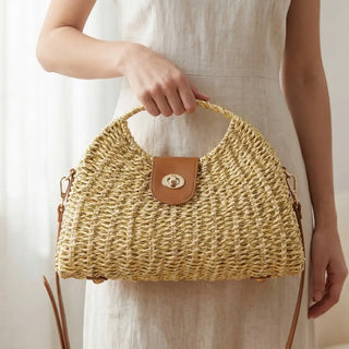 Sun-kissed Woven Satchel Handbag