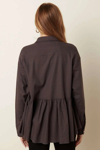 Brown Cascade Shacket