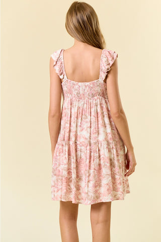 Pink Floral Mini Dress