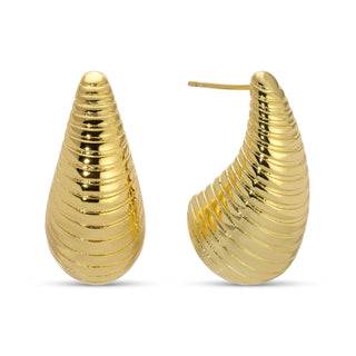 Gold Teardrop Stud Earrings