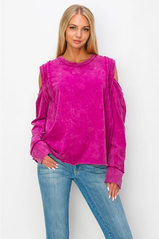 Magenta Mineral Wash Top