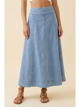 Drift Away Denim Midi Skirt
