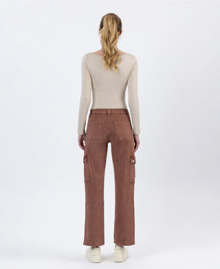 Brown Cargo Straight Jeans