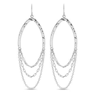 Silver Layered Drop Earrings