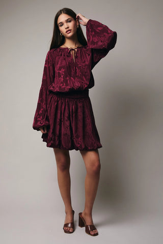 Midnight Merlot Peasant Dress