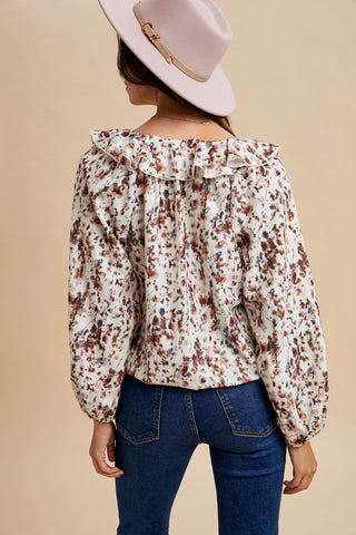 Blushed Meadows Ruffle Blouse