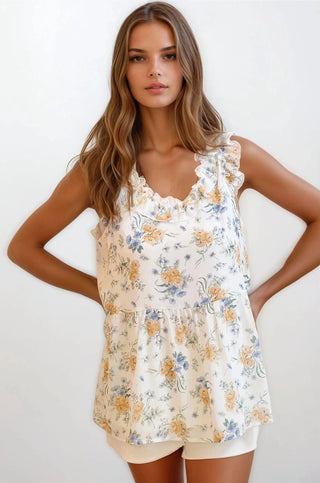 Sunbloom Ruffle Peplum Top