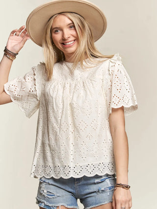 Carefree Eyelet Top