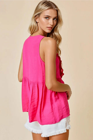 Viva La Pink Ruffle Top