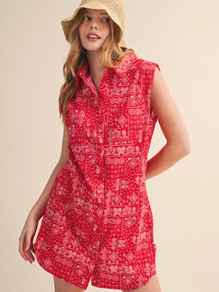Red Bandana Romper