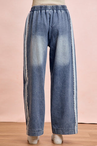Lace Contrast Pants