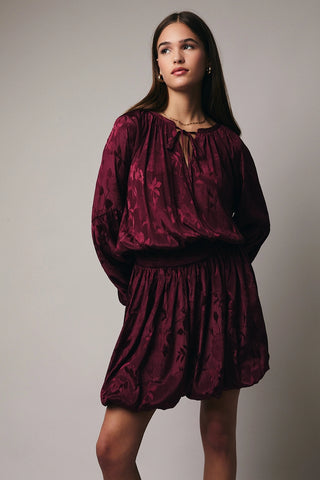 Midnight Merlot Peasant Dress