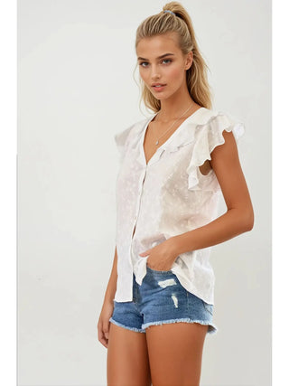 Whisper Lace Ruffle Blouse