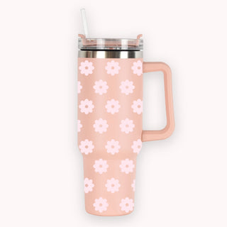 Pink Flowers 40oz Tumbler