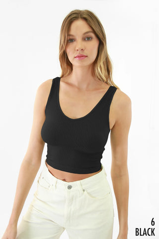 Reversible Cropped Ribbed Tank Top
