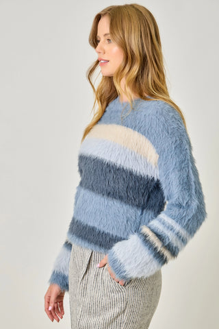 Blue Mirage Fuzzy Sweater