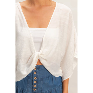 White Slow Summer Twist Top