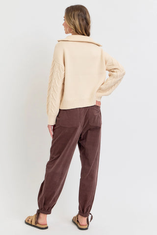 Mocha Corduroy Jogger Pant