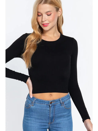 Ryan Ribbed Cropped Long Sleeve