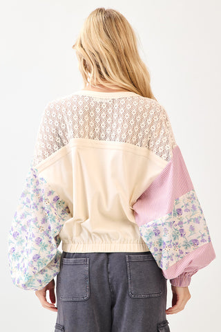 Lavender Fields Patchwork Pullover