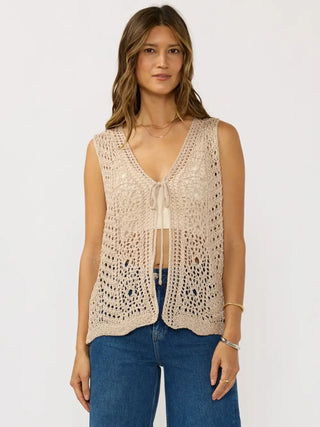 Tulum Tie Crochet Vest