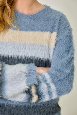 Blue Mirage Fuzzy Sweater